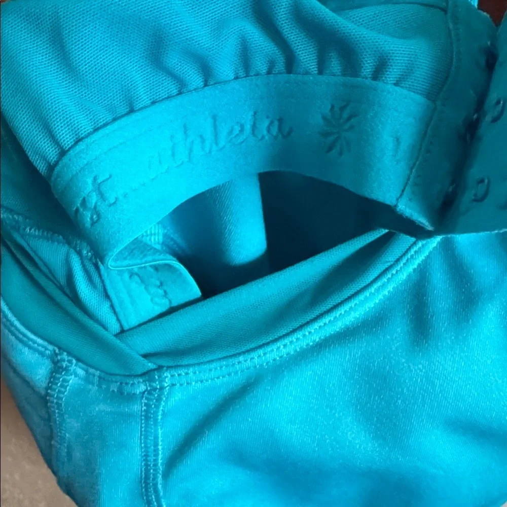 Athleta Bright Blue Racerback Built in Bra Athletic Sporty Tank Top with Mesh